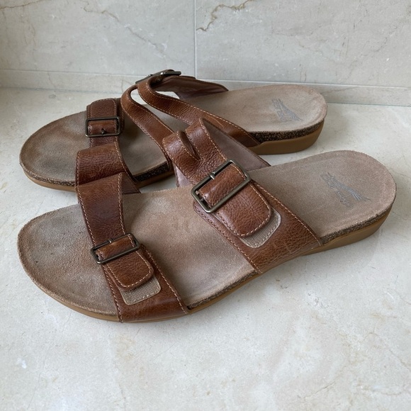 Dansko Rosie Waxy Burnished Leather Sandal Tan size 40 / US 9.5-10 - Picture 6 of 12